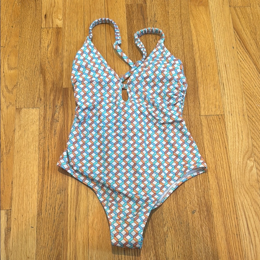 Shade And Shore Geometric Patterned Kids Swimsuit Women’s Small